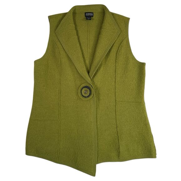 NTCO Nomadic Traders Wool Vest Women's Sz M Asymmetrical Green Fairy Whimsigoth - Picture 1 of 16
